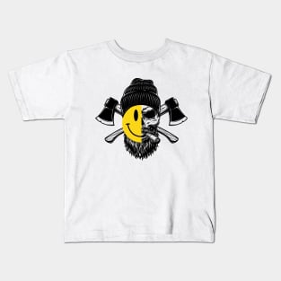 Bearded Lumberjack Skull Acid Kids T-Shirt